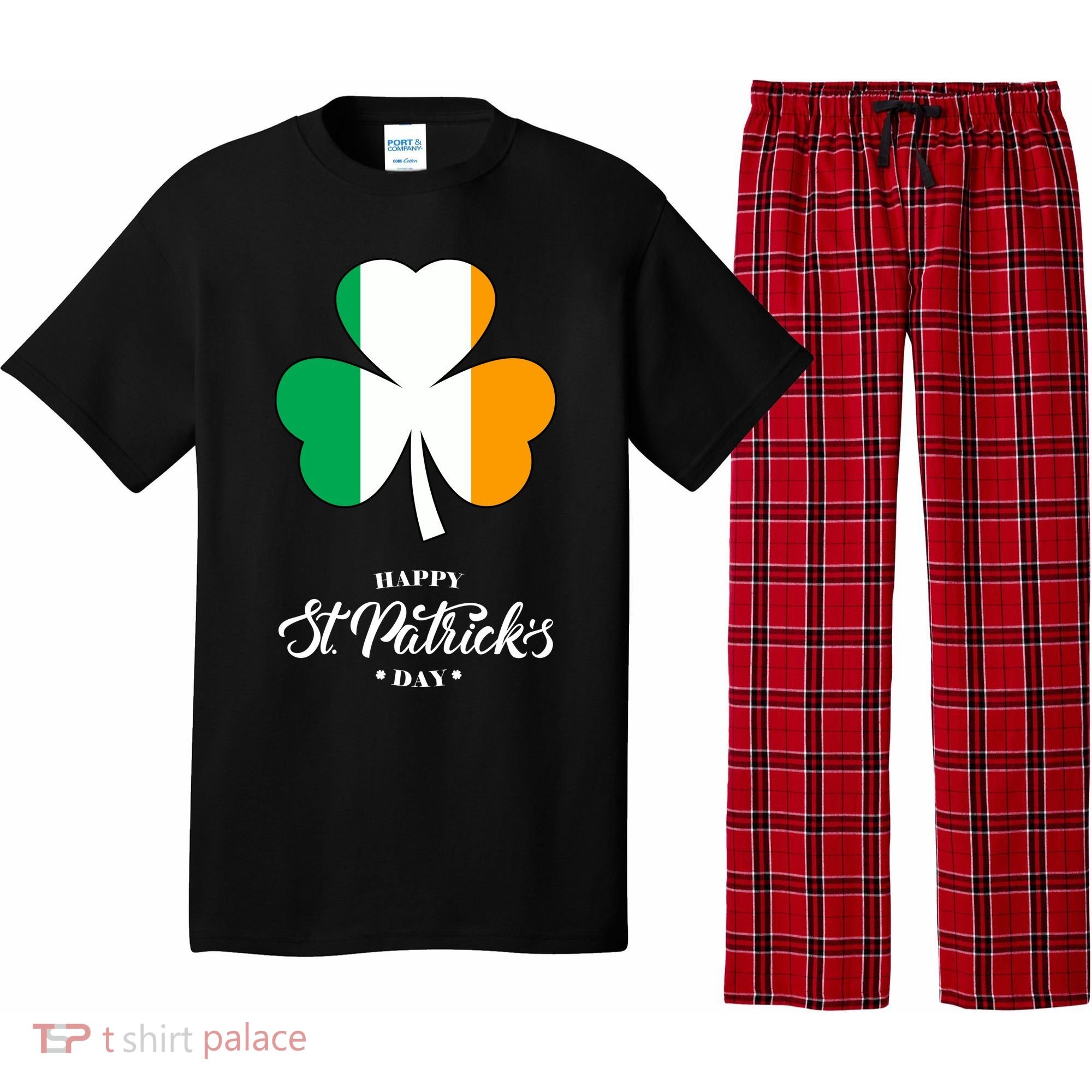 St. Patrick Day Irish Clover Flag Pajama Set