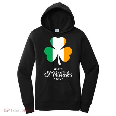 St. Patrick Day Irish Clover Flag Women's Hoodie