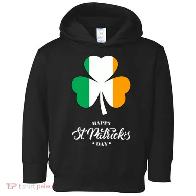 St. Patrick Day Irish Clover Flag Toddler Hoodie