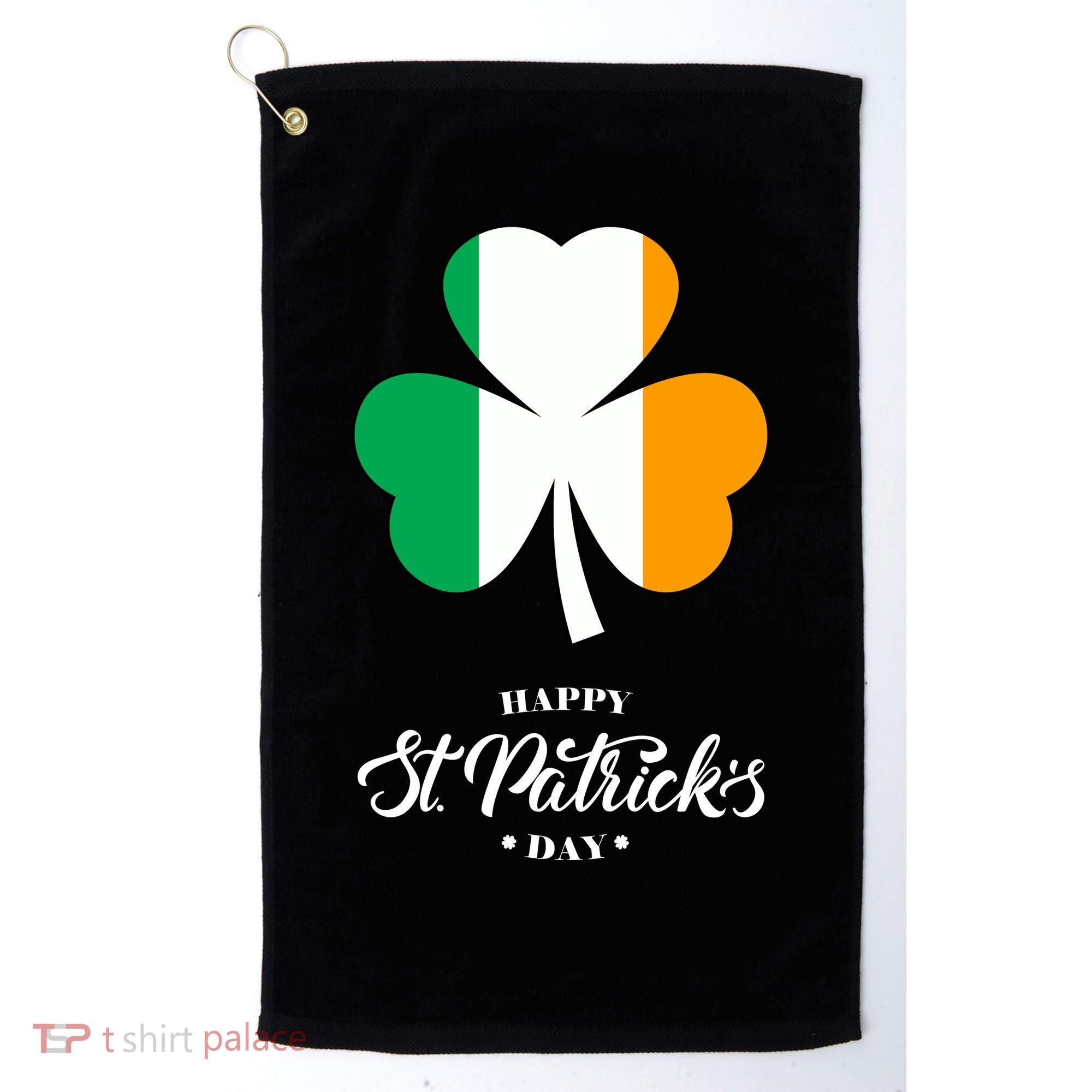 St. Patrick Day Irish Clover Flag Golf Towel