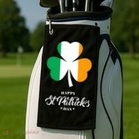 St. Patrick Day Irish Clover Flag Golf Towel thumb 2