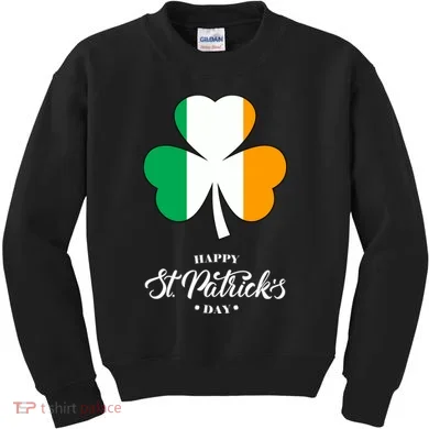 St. Patrick Day Irish Clover Flag Kids Sweatshirt