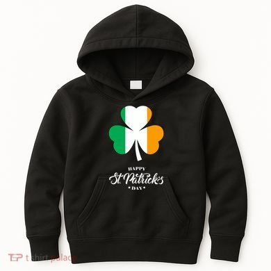 St. Patrick Day Irish Clover Flag Kids Hoodie