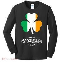 St. Patrick Day Irish Clover Flag Kids Long Sleeve Shirt thumb 0