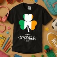 St. Patrick Day Irish Clover Flag Kids T-Shirt thumb 3