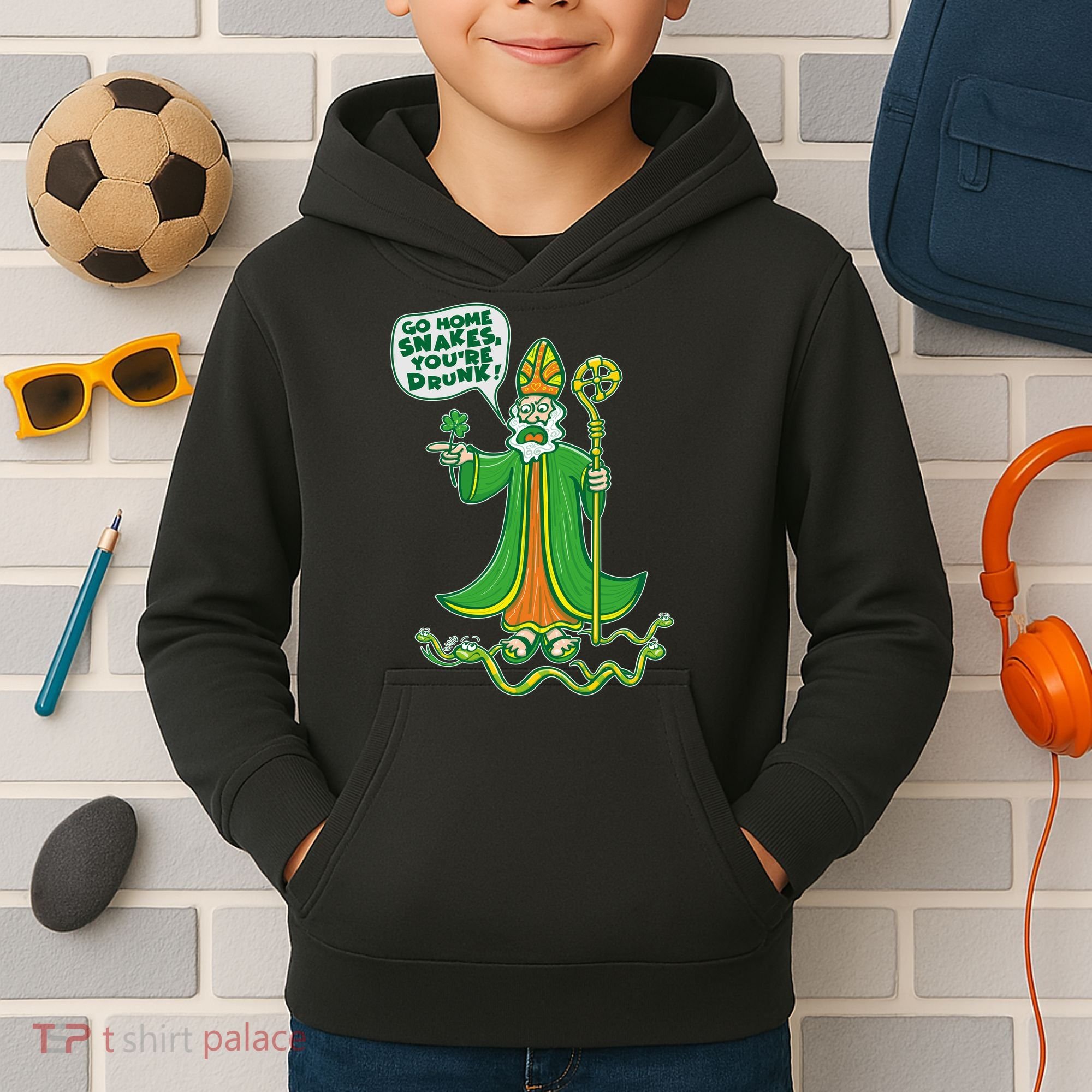 St. Patrick Go Home Snakes You're Drunk Kids Hoodie