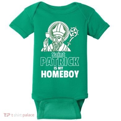 St. Patrick Is My Homeboy Funny Irish Baby Bodysuit