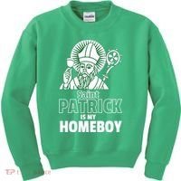 St. Patrick Is My Homeboy Funny Irish Kids Sweatshirt thumb 0