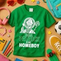 St. Patrick Is My Homeboy Funny Irish Kids T-Shirt thumb 3