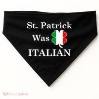 St. Patrick Was Italian Funny St Patricks Day USA-Made Doggie Bandana thumb 0