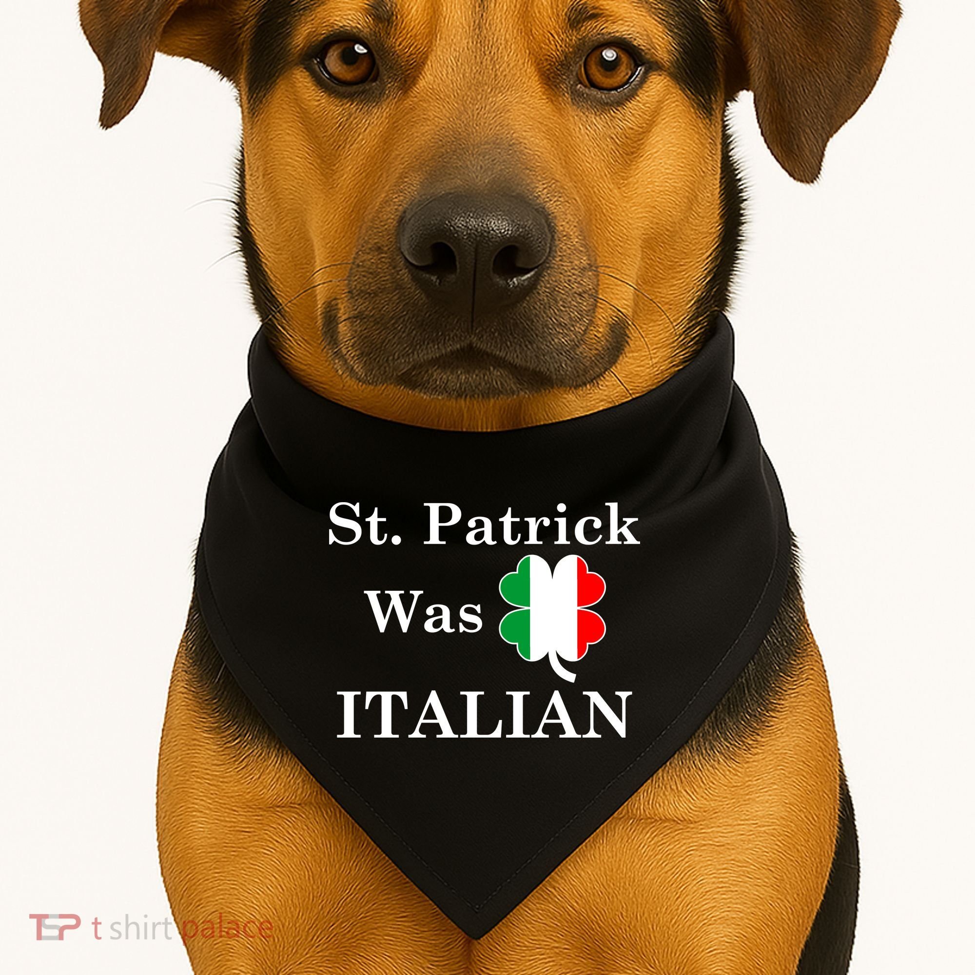 St. Patrick Was Italian Funny St Patricks Day USA-Made Doggie Bandana