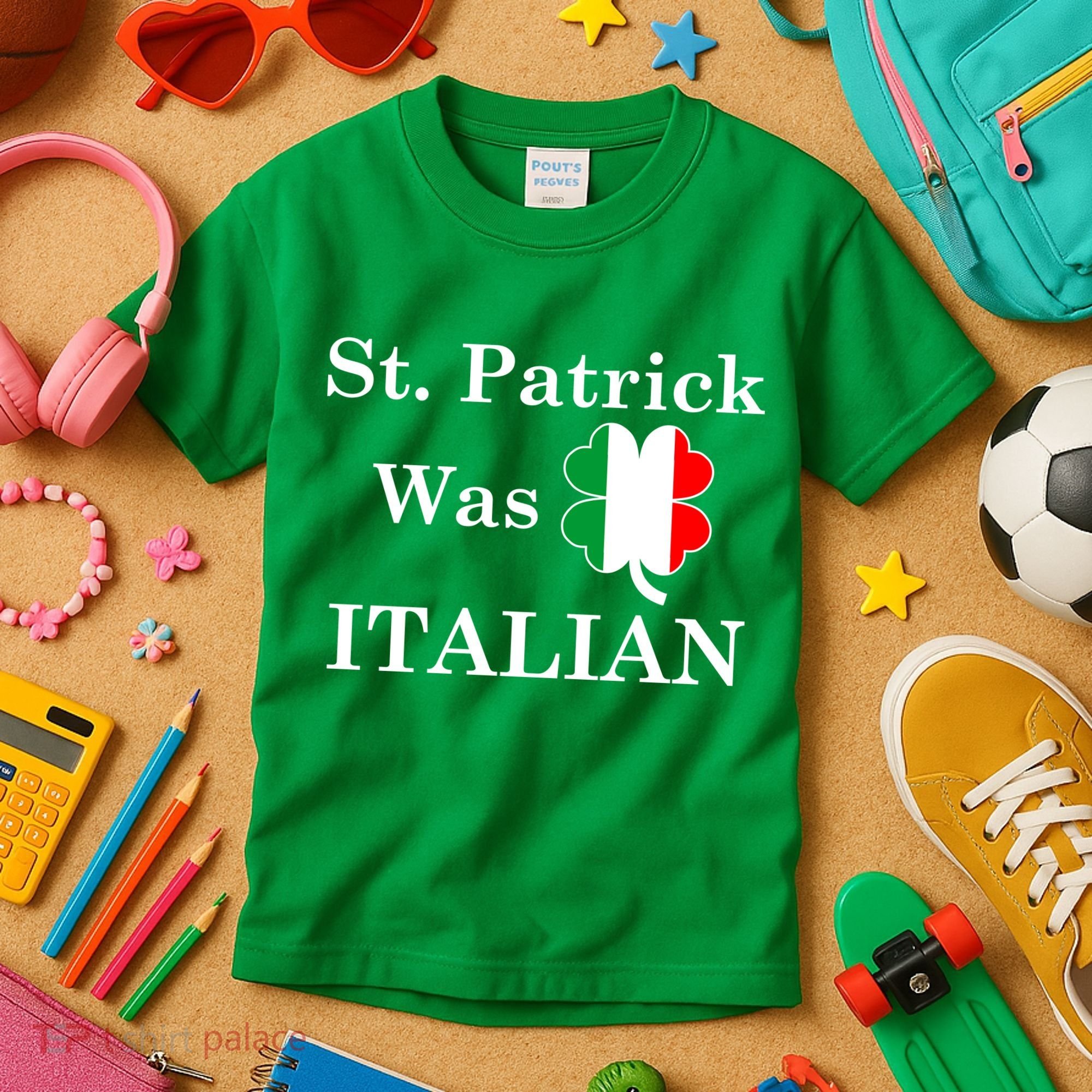 St. Patrick Was Italian Funny St Patricks Day Kids T-Shirt