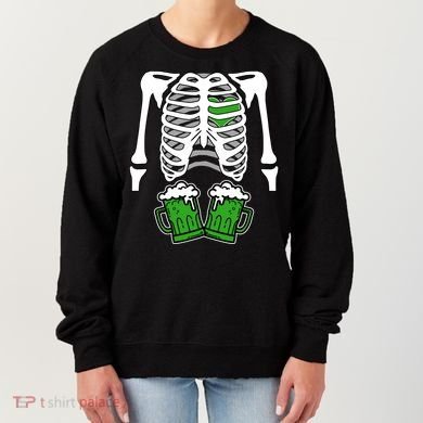 St. Patrick's Day Beer Rib Cage Skeleton Women's Sweatshirt
