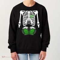 St. Patrick's Day Beer Rib Cage Skeleton Women's Sweatshirt thumb 0