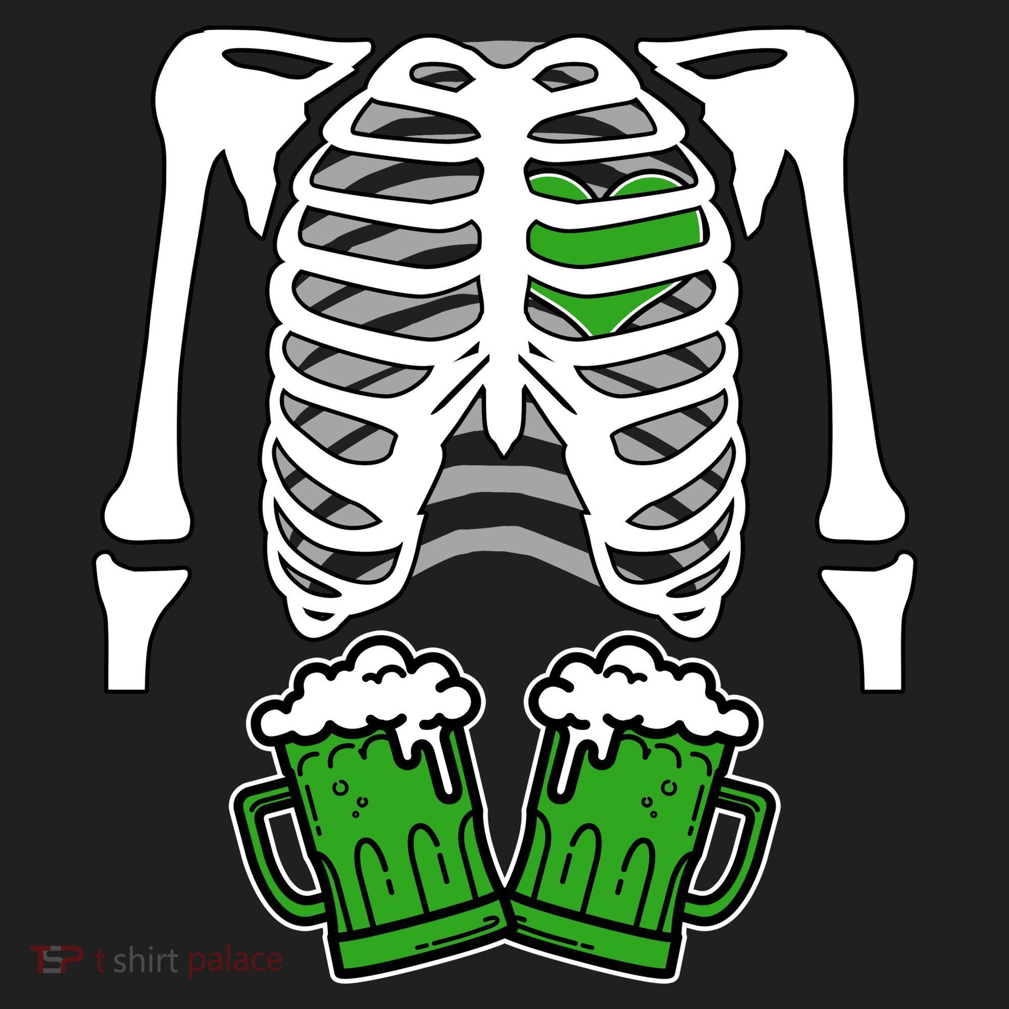 St. Patrick's Day Beer Rib Cage Skeleton Women's Sweatshirt