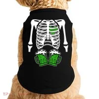 St. Patrick's Day Beer Rib Cage Skeleton Doggie Tank thumb 0