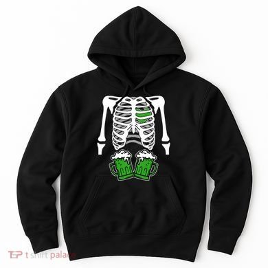 St. Patrick's Day Beer Rib Cage Skeleton Hoodie