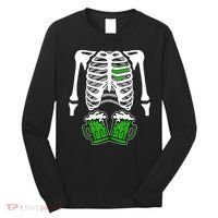 St. Patrick's Day Beer Rib Cage Skeleton Long Sleeve Shirt thumb 0