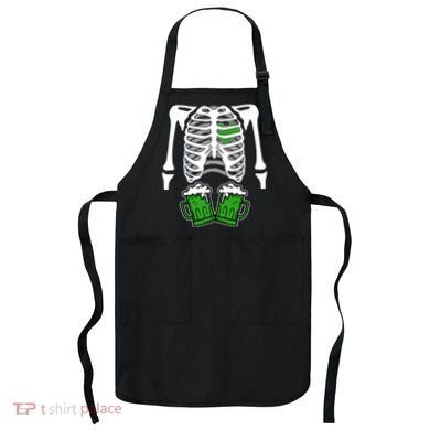 St. Patrick's Day Beer Rib Cage Skeleton Apron
