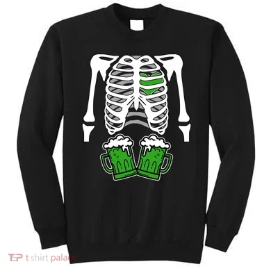 St. Patrick's Day Beer Rib Cage Skeleton Sweatshirt