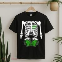 St. Patrick's Day Beer Rib Cage Skeleton T-Shirt thumb 2
