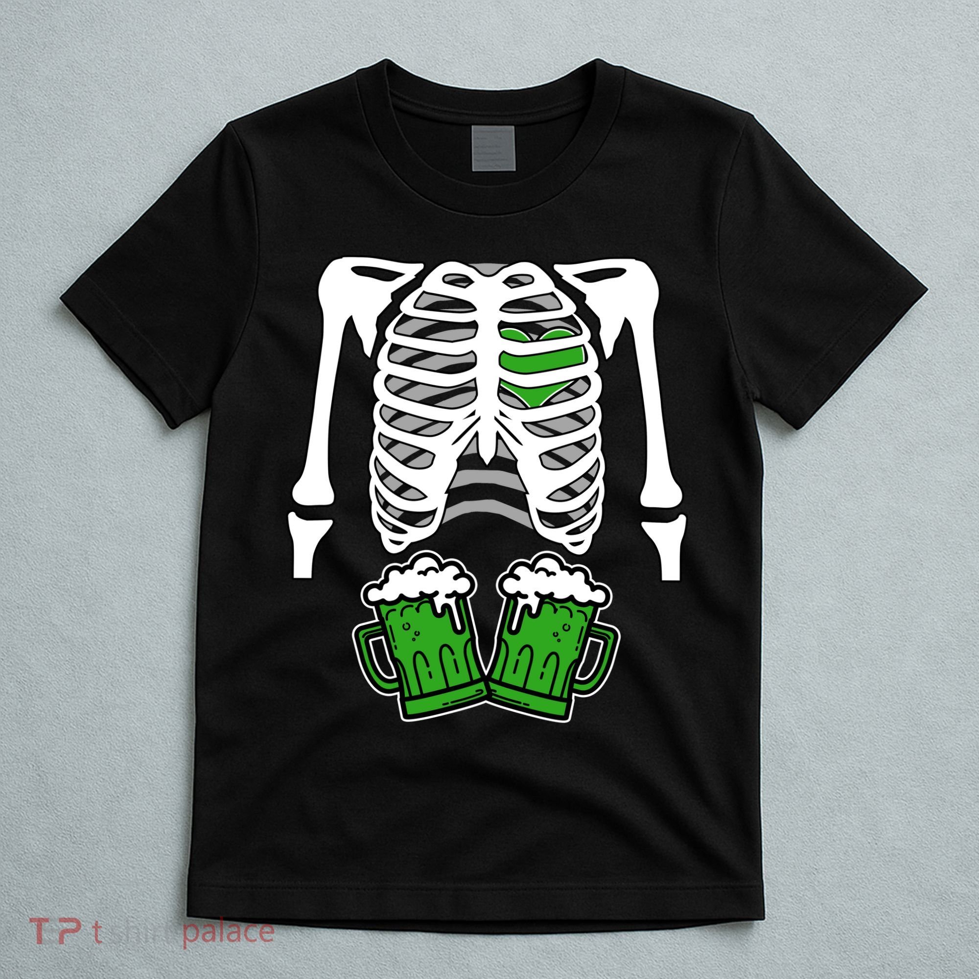 St. Patrick's Day Beer Rib Cage Skeleton T-Shirt