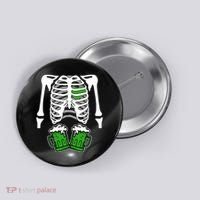 St. Patrick's Day Beer Rib Cage Skeleton Button thumb 0