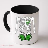 St. Patrick's Day Beer Rib Cage Skeleton Coffee Mug thumb 0