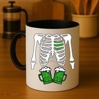 St. Patrick's Day Beer Rib Cage Skeleton Coffee Mug thumb 4