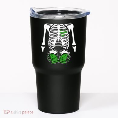 St. Patrick's Day Beer Rib Cage Skeleton Tumbler
