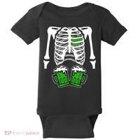 St. Patrick's Day Beer Rib Cage Skeleton Baby Bodysuit thumb 0