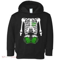 St. Patrick's Day Beer Rib Cage Skeleton Toddler Hoodie thumb 0