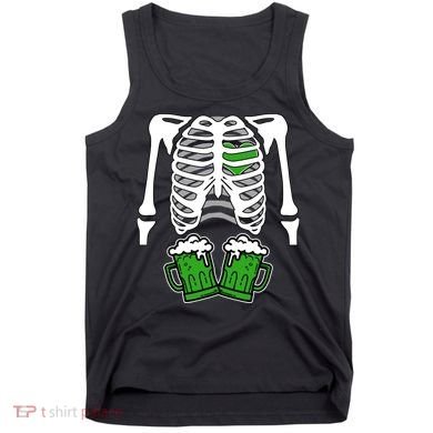 St. Patrick's Day Beer Rib Cage Skeleton Tank Top