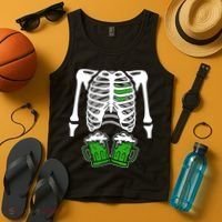 St. Patrick's Day Beer Rib Cage Skeleton Tank Top thumb 4