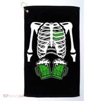 St. Patrick's Day Beer Rib Cage Skeleton Golf Towel thumb 0
