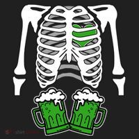 St. Patrick's Day Beer Rib Cage Skeleton Golf Towel thumb 3