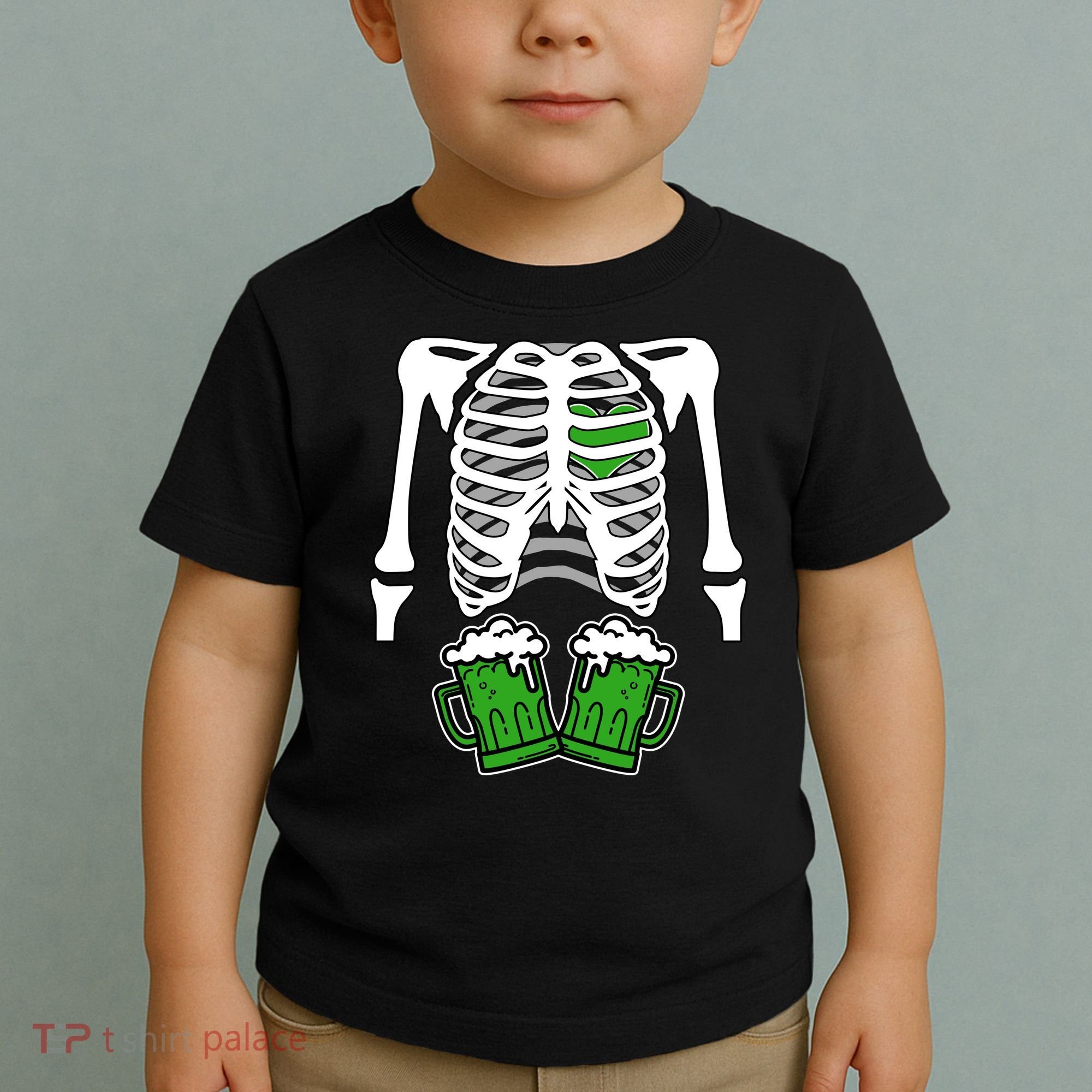 St. Patrick's Day Beer Rib Cage Skeleton Toddler T-Shirt