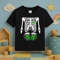 St. Patrick's Day Beer Rib Cage Skeleton Toddler T-Shirt thumb 3