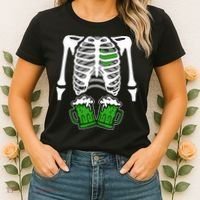 St. Patrick's Day Beer Rib Cage Skeleton Women's T-Shirt thumb 2