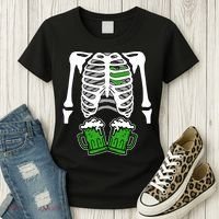 St. Patrick's Day Beer Rib Cage Skeleton Women's T-Shirt thumb 3