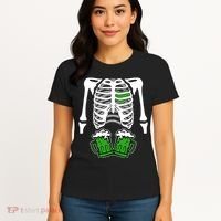 St. Patrick's Day Beer Rib Cage Skeleton Women's T-Shirt thumb 4