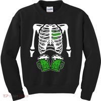 St. Patrick's Day Beer Rib Cage Skeleton Kids Sweatshirt thumb 0