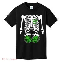 St. Patrick's Day Beer Rib Cage Skeleton Kids T-Shirt thumb 0