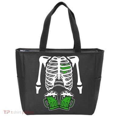 St. Patrick's Day Beer Rib Cage Skeleton Tote Bag