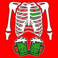 St. Patrick's Day Beer Rib Cage Skeleton Santa Hat thumb 1