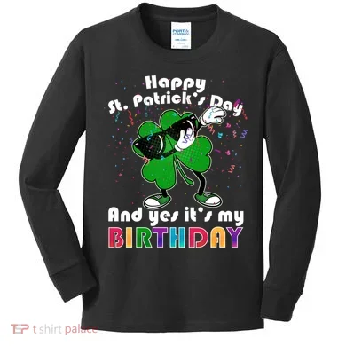 St. Patrick's Day Birthday Kids Long Sleeve Shirt
