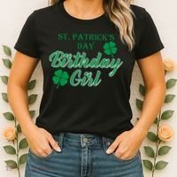 St. Patrick's Day Birthday Girl Women's T-Shirt thumb 2