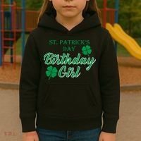 St. Patrick's Day Birthday Girl Kids Hoodie thumb 3