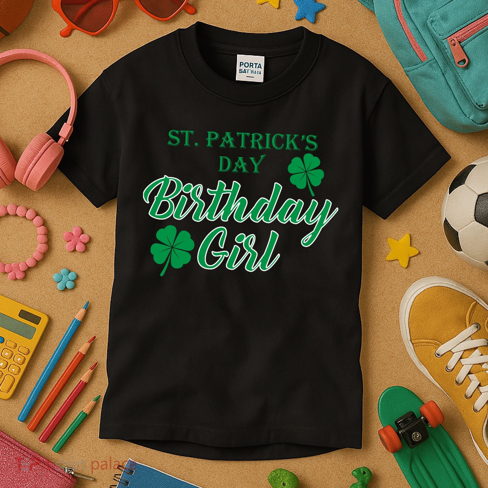 St. Patrick's Day Birthday Girl Kids T-Shirt