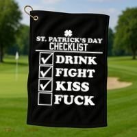 St. Patrick's Day Checklist (Dirty) Golf Towel thumb 1
